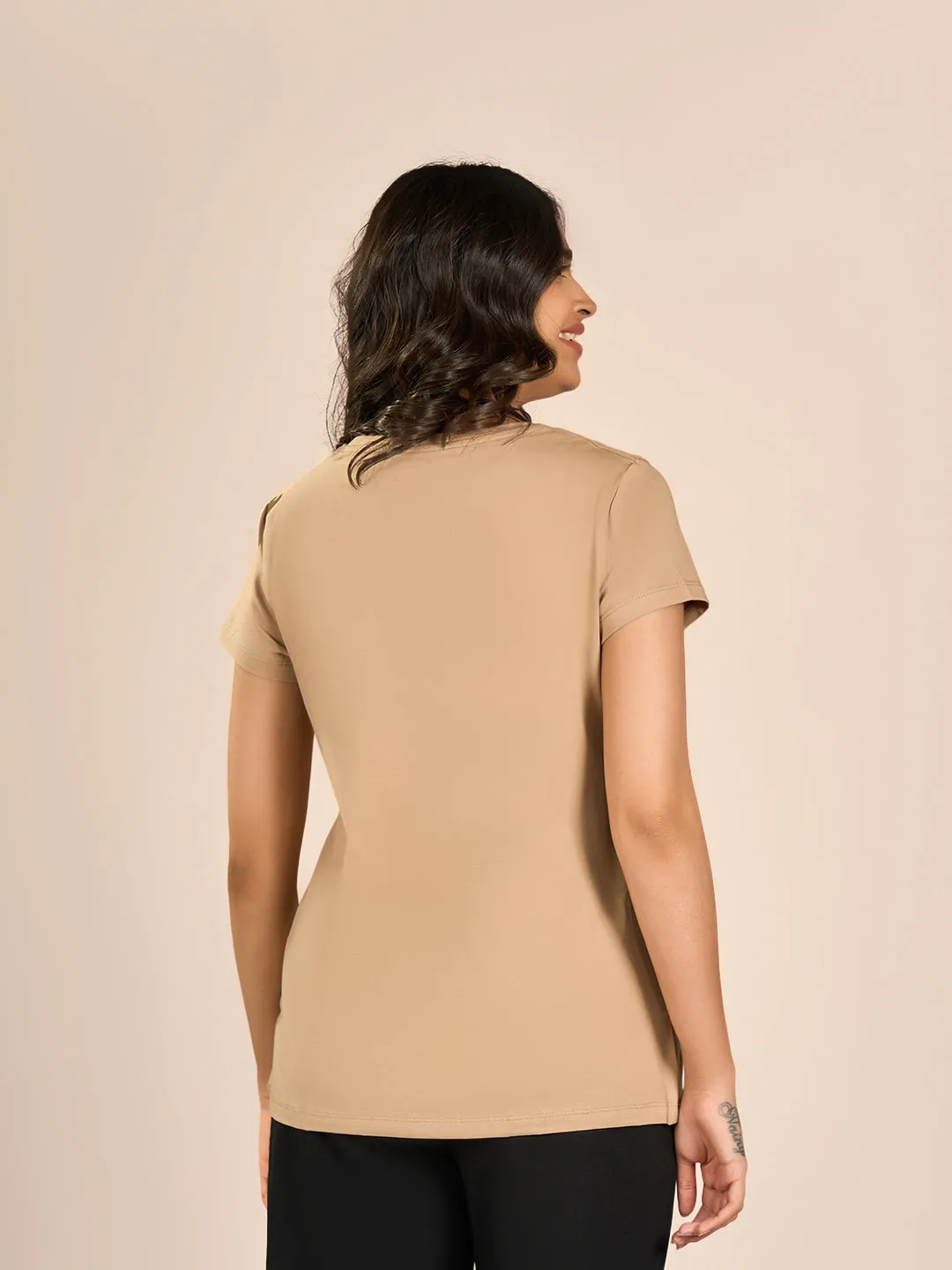 Light Brown MK Solid T-Shirt