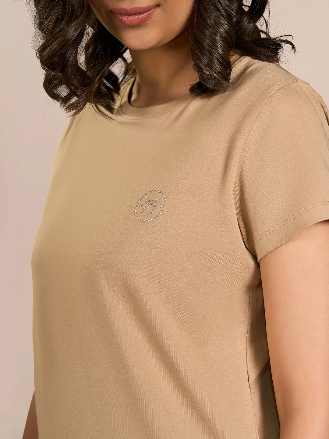 Light Brown MK Solid T-Shirt