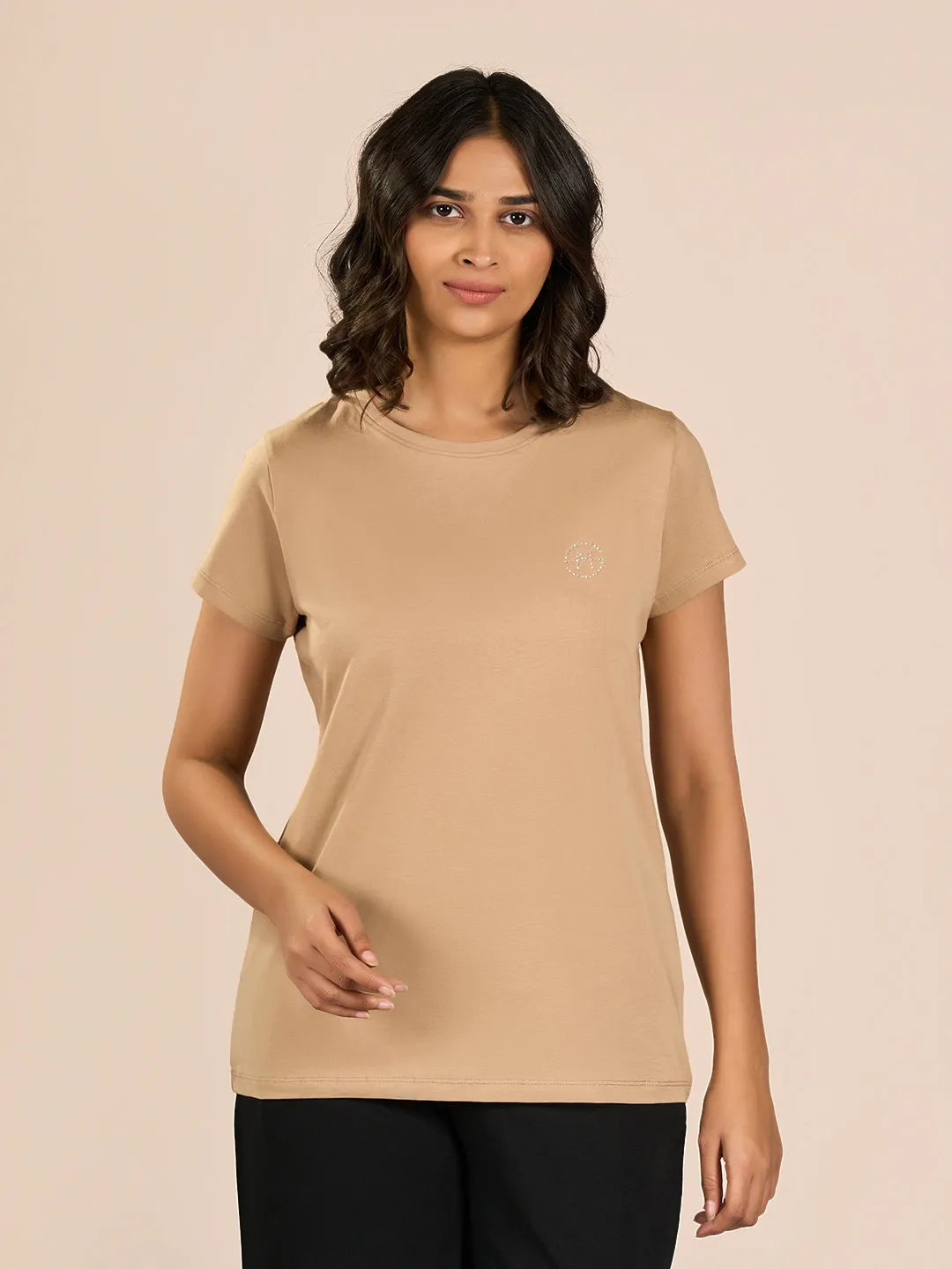 Light Brown MK Solid T-Shirt