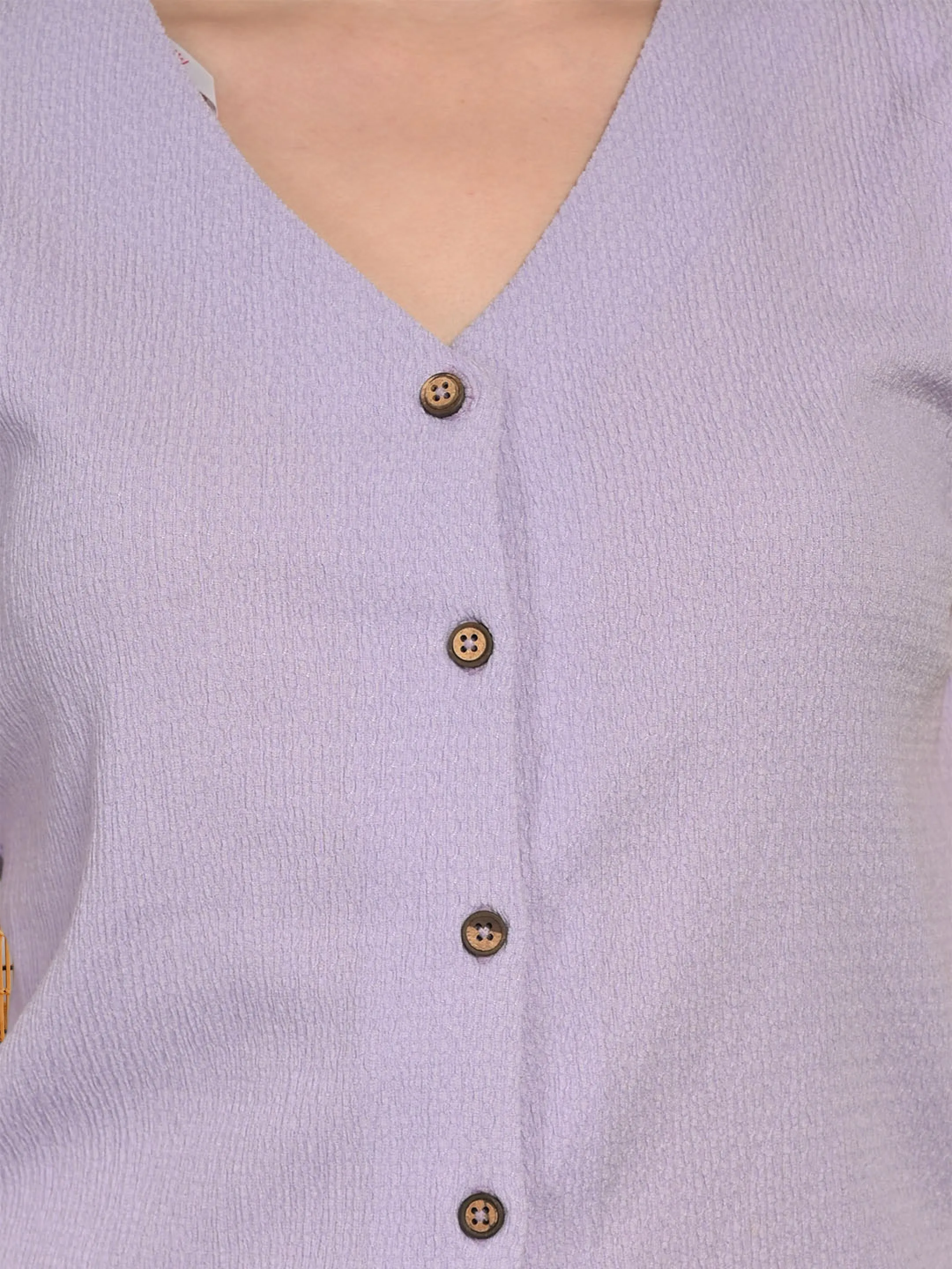 Purple Solid Poly Top & Pyjama Set