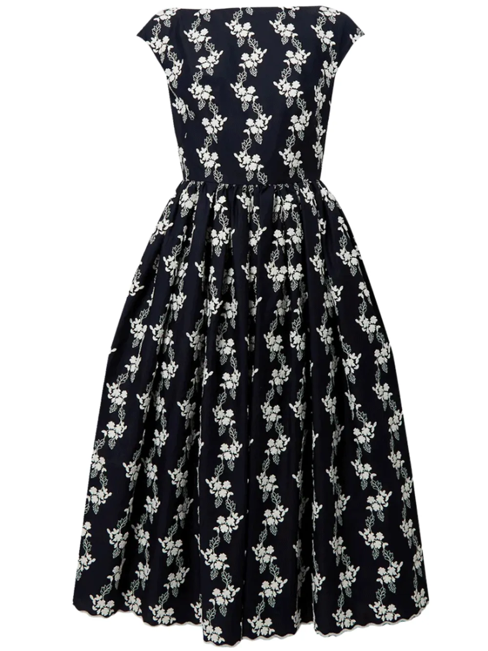 Sleeveless Volume Hem Midi Dress