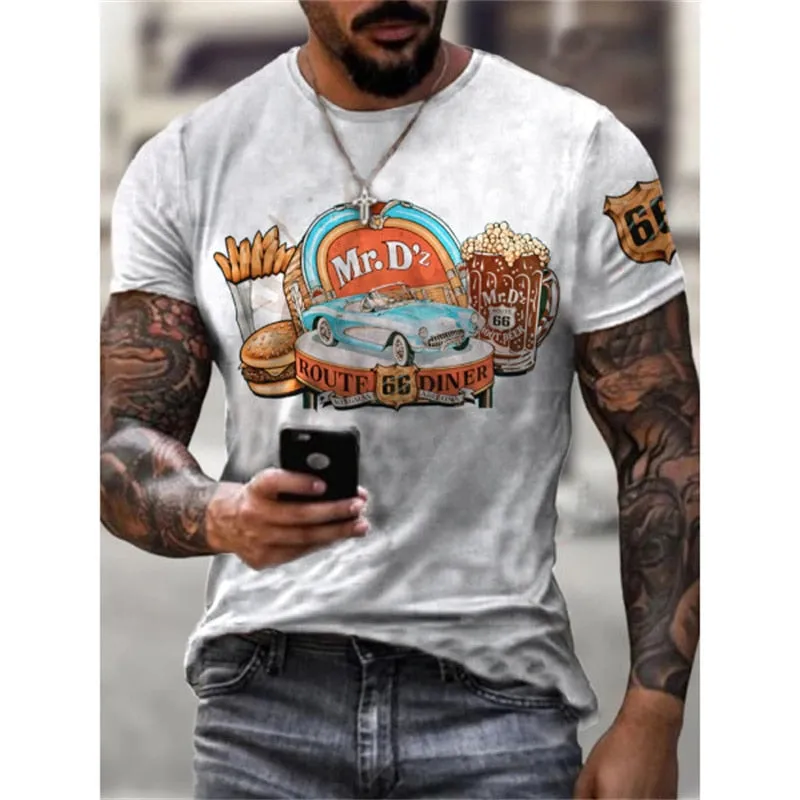 Summer hot sale Men_s T Shirts Oversized Loose Street wear Men Women  Clothes Vinta  Tees Tops