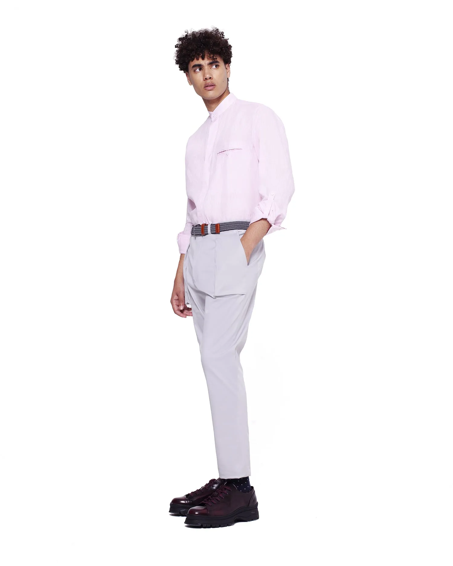 Twill Trousers with 3D Pockets - Grey